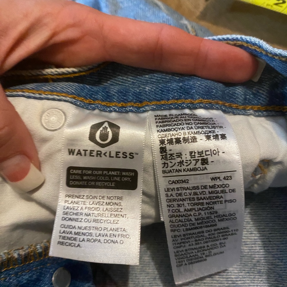 Levi's Light Blue Distressed Jean Shorts - Picture 11 of 15